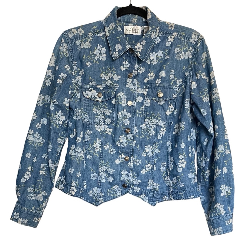 VILLAGER SPORT Liz Claiborne Company Lightweight Jean Shirt Jacket sz L